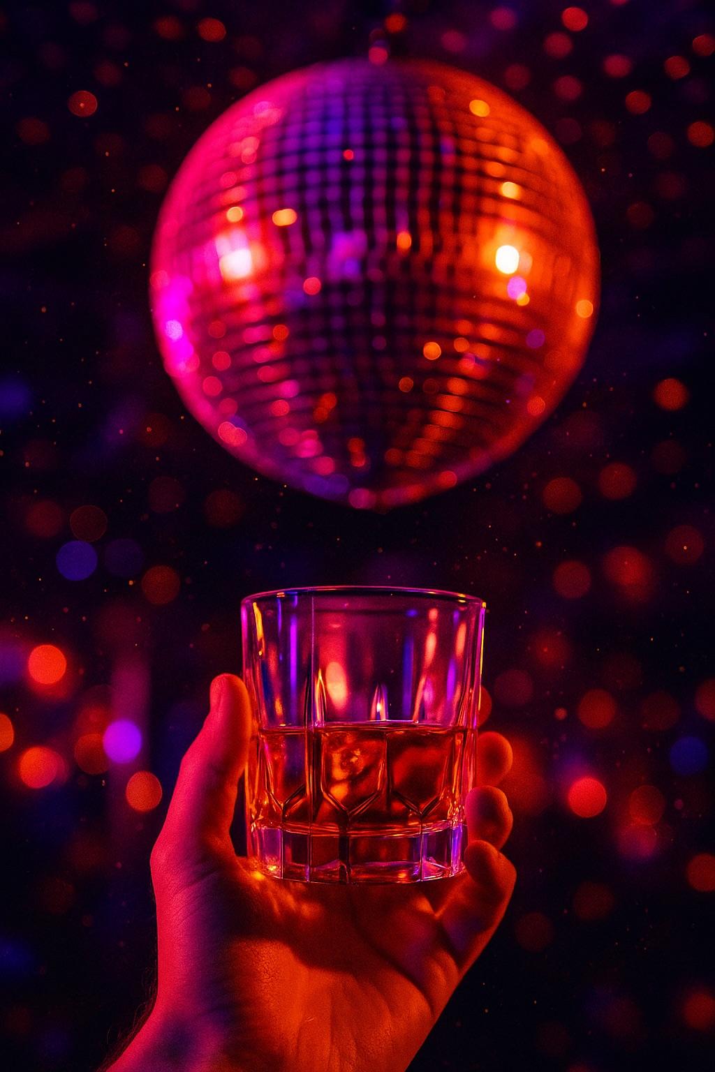 Disco ball and cheers